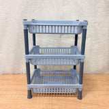 AM6521 Multi-Purpose 3-Layer Plastic Kitchen Storage Rack - (Pack of 1)