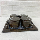 Di0161 Rishabh Selora Diamond Container Set of 4 with Tray – Stylish & Trendy Storage Jars
