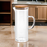 AM0664 Cello Woody Borosilicate Glass Jug, 1000ml, Clear