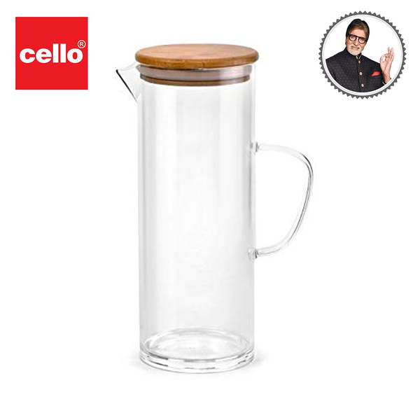 AM0664 Cello Woody Borosilicate Glass Jug, 1000ml, Clear