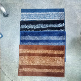 AM5850 Lining Print Microfiber Door & Bath Mat (RG, 16x24 Inch) Multicolour