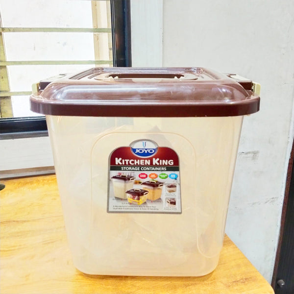 AM5713 JOYO Kitchen King Container 16.5 Ltr (Pack of 1) Medium Rectangular Plastic Container Multipurpose Stackable Storage Box with Lid & Handle