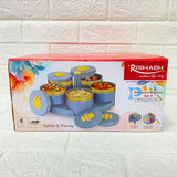 Di0153 Rishabh Phantom Revolve Set of 5 Multipurpose Serving Jars with Rotating Tray