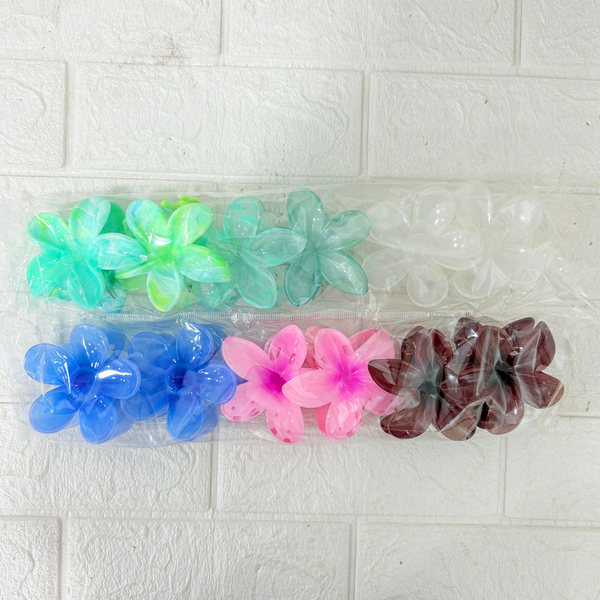 AM5002 Flower Jumbo Claw Clip for Girls & Women Hair Medium Stylish Accessories Pack of 6 Random Color