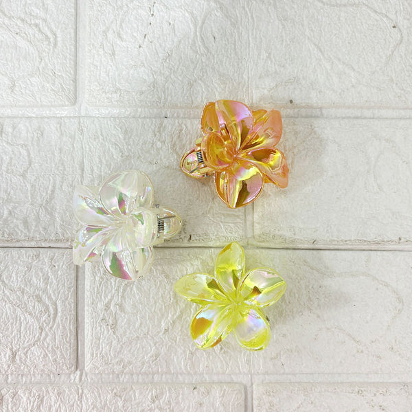 AM6396 Mix Sparkling Flower Design Hair Claw Clip - Medium (1pc)