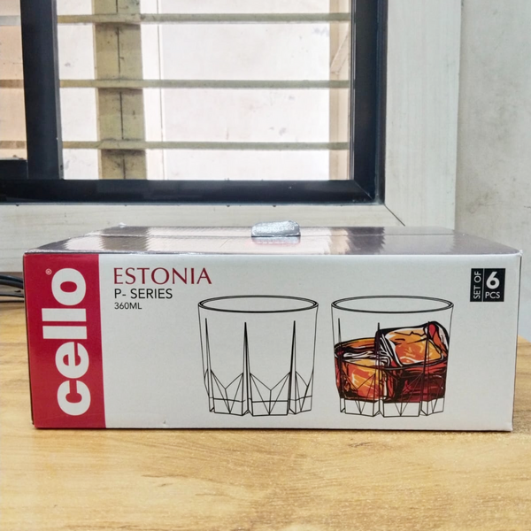 AM5690	Cello Estonia Glass Tumbler - 360ml - 6 pcs set