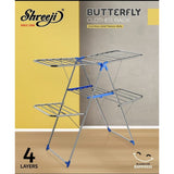 AM5796 SHREEJI Butterfly Stainless Steel 4 Layer Cloth Drying Stand