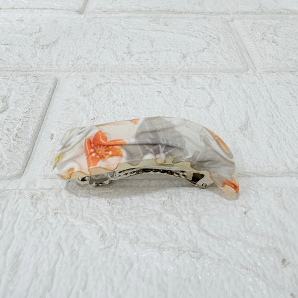 AM6394 Mix fabric-covered snap hair clip with a floral pattern - 1pc