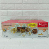 Di0152 Rishabh Super Rado Multipurpose 6 Jar Set with Marble-Look Tray & Golden Handles