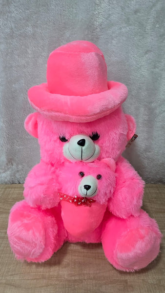 AM6951 Mother and Baby Teddy Bear with Hat