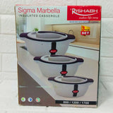 Di0275 Rishabh Sigma Marbella Insulated Casserole Set – 3 Pcs