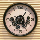 AM5948 Black Gear Wall Clock with Industrial Design