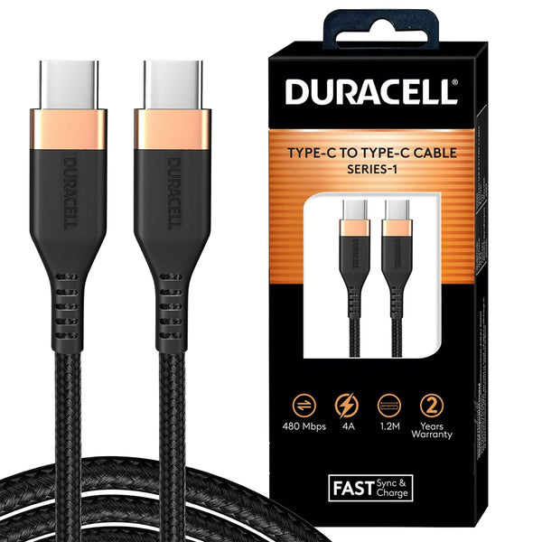 AM5884 Duracell Usb Type C To Type C USB Cable 4A(60W) - 3.9 Feet(1.2M)