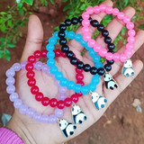 AM1077 Girls Kids Toddlers Rainbow Beaded Charms Bracelets 1 Pcs