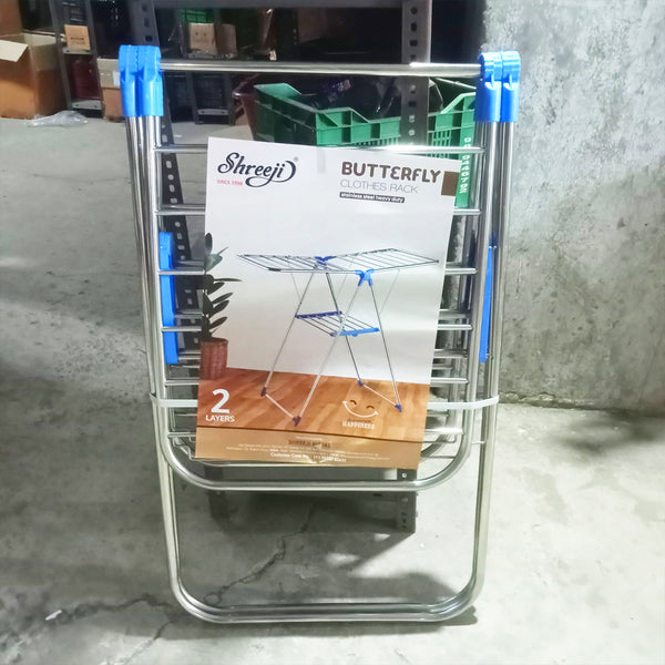 AM0777 SHREEJI Butterfly Stainless Steel 2 Layer Cloth Drying Stand