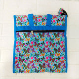 AM6283 Small Vibrant Butterfly Print Jute Bag - Zippered Multi-Purpose Shoulder Bag