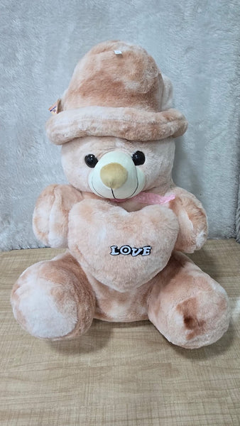 AM6950 Plush Teddy Bear with Hat and LOVE Heart