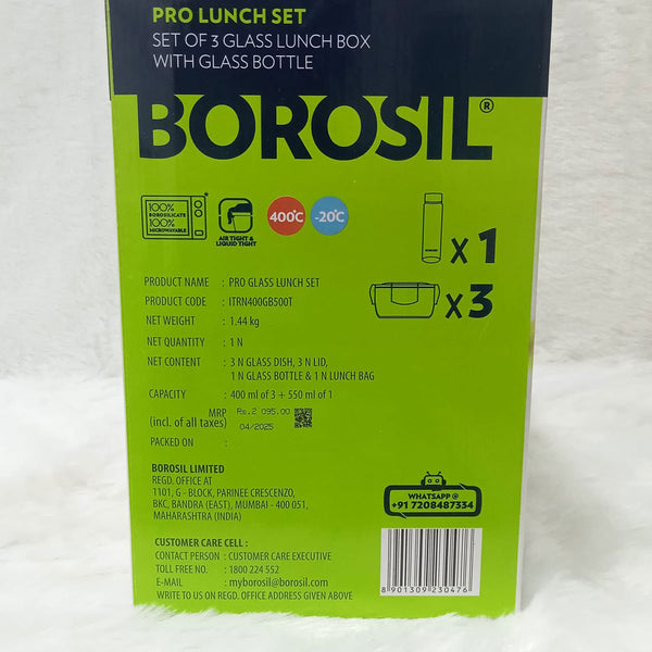 AM6173 Borosil Pro Round Glass Lunch Box Set