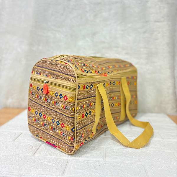 AM6299 Geometric Print Bandhani Travel Duffle Bag