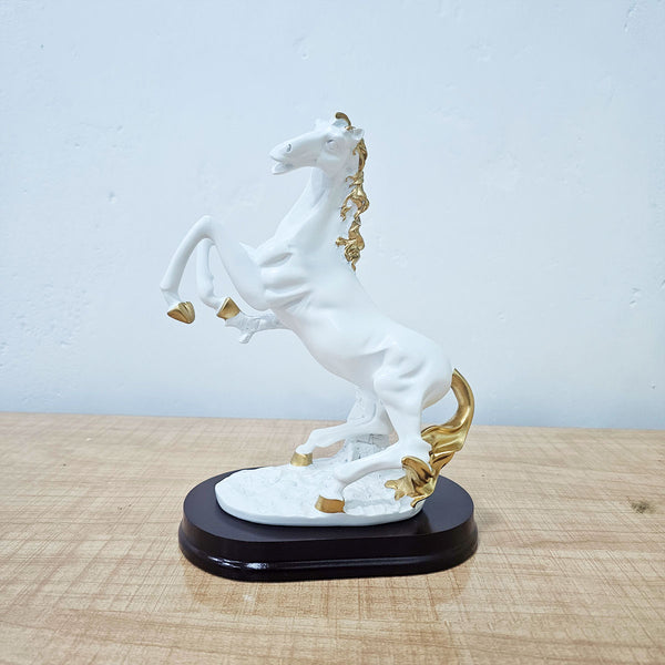 AM5928 Luxury White & Gold Horse Sculpture