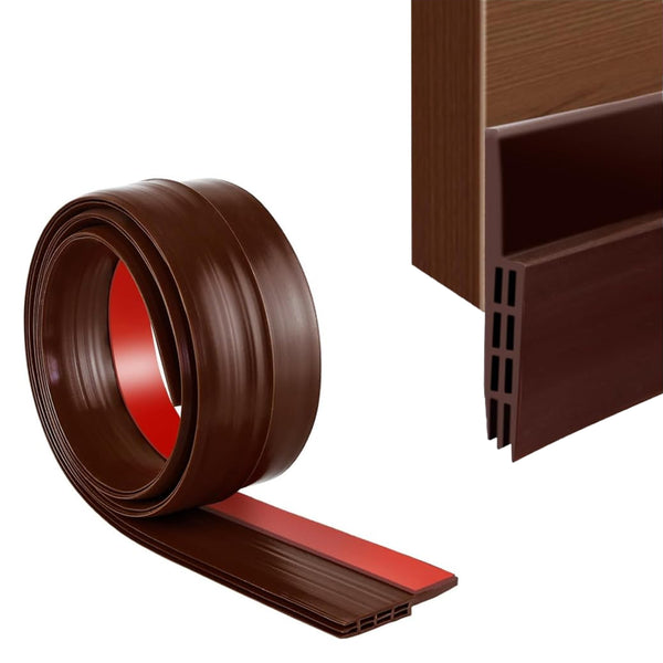 AM5641 Self-Adhesive Silicone Door/Window Shield Tape Door Bottom Sealing Strip Air Gap Cockroach Insect Bugs Draft Stopper Waterproof and Soundproof (1 m, Brown)