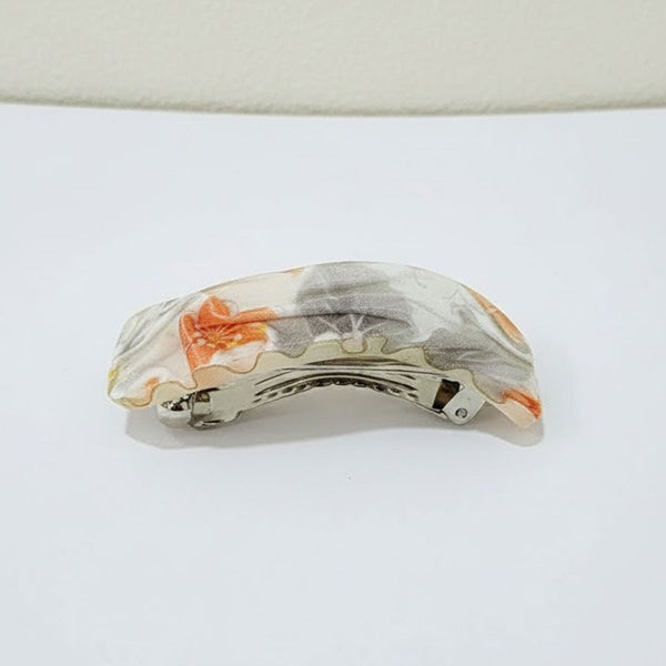 AM6394 Mix fabric-covered snap hair clip with a floral pattern - 1pc