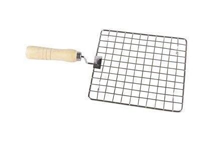 3014 Stainless Steel Square Papad Jali with Handle(17CM X 17CM )