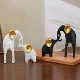 AM5939 Elephant Statues with Gold Accents – Elegant Home Decor