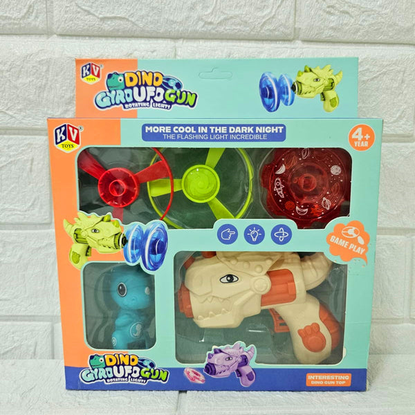 AM6027 Dino Gyro UFO Gun – Flying Disc Blaster Toy for Kids
