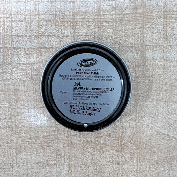 AM6496 Maxwax Xtra Shine Paste Shoe Polish - Black (15g)