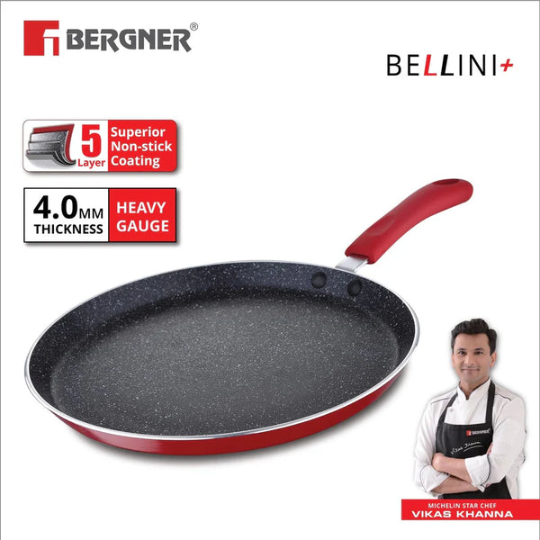 AM5158 Bergner Bellini Plus 5-Layer Non-Stick 30cm Dosa Tawa, Thickness 4mm