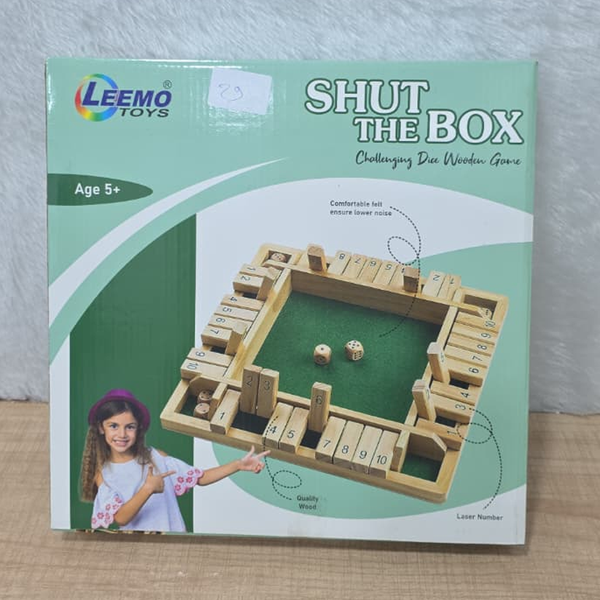 AM6434 Wooden Shut The Box Game with Dice