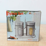 AM5980 Salt & Pepper Sprinkler with Stainless Steel Lid and Rack - Set of 2