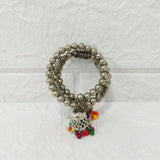 Di0306 Little Girls Oxidized Silver Kada with Beads