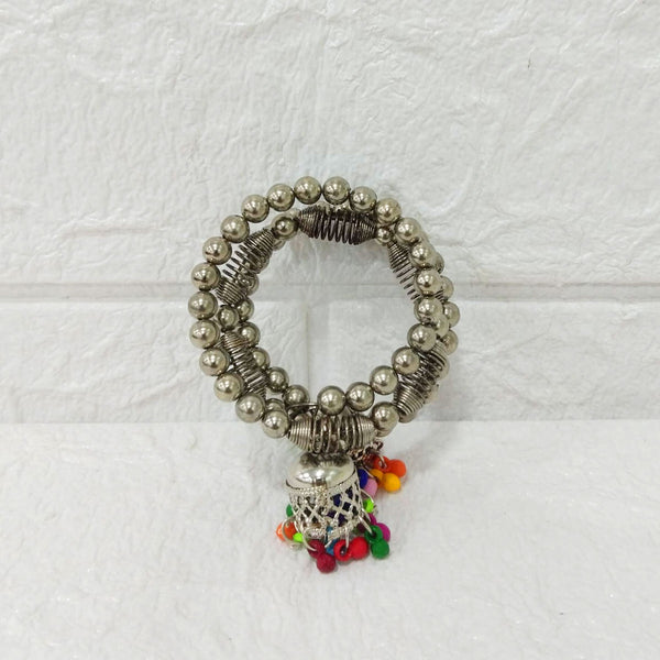 Di0306 Little Girls Oxidized Silver Kada with Beads