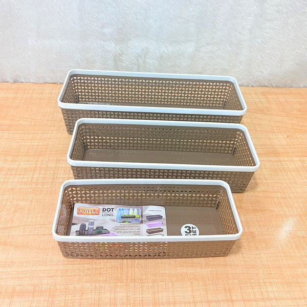 AM6524 Joyful Dot Basket Long - Multipurpose Storage Organizer (3 Pcs Set)