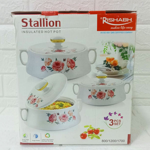 Di0288 Rishabh Stallion 3-Piece Insulated Hot Pot Casserole Set