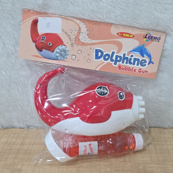 AM6436 Dolphin Bubble Gun for Kids - 10-Hole Automatic Bubble Machine with 160ml Solution