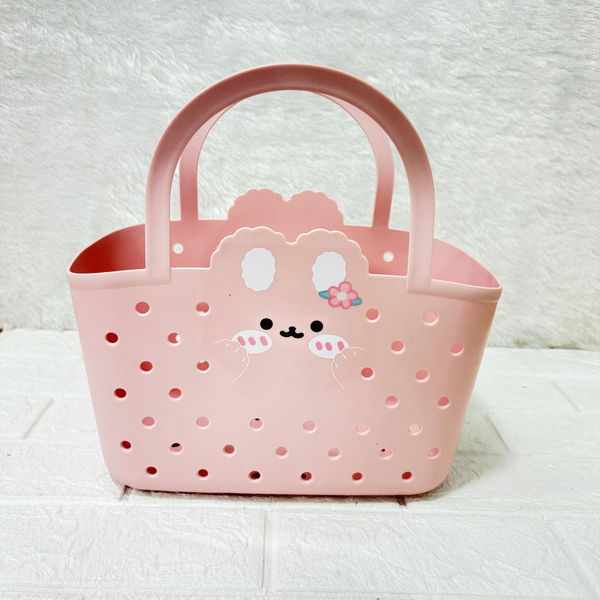 AM6328 Plastic Shopping Basket - Bunny Face Design