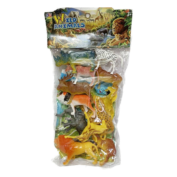 AM0224 Wild Animals Learning Figures Set for Kids Big Size 12 pcs (Approx 10 cms Each)