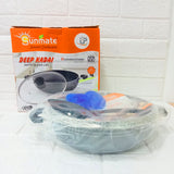 AM6153 Sunmate Deep Kadai with Glass Lid (2.5ltr)– Hammertone Series (Non-Stick Cookware)