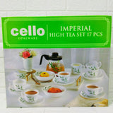Di0235 Cello High Tea Set, 17-Piece - Tea & Dessert Crockery