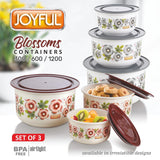 3084Joyful Blossoms Container 300 / 600 / 1200ml Set of 3