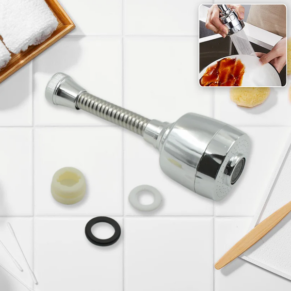 0598 360° Rotating Faucet Sprayer – Water-Saving Splash-Proof Aerator for Kitchen & Bathroom (6 Inch)
