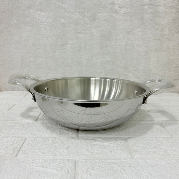 AM2957 Madhuram Prime Quality Triply Stainless Steel Kadai WithOut Handle (24 cm)