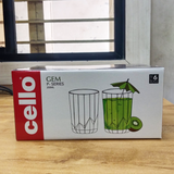 AM5695	cello gem juice tumbler 200ml - 6pcs set