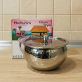 AM6007 Madhuram Stainless Steel Classic Apple Handi with Lid