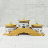 AM6270 Shine Mix Candy Jar Set 3PC with Bamboo Stand