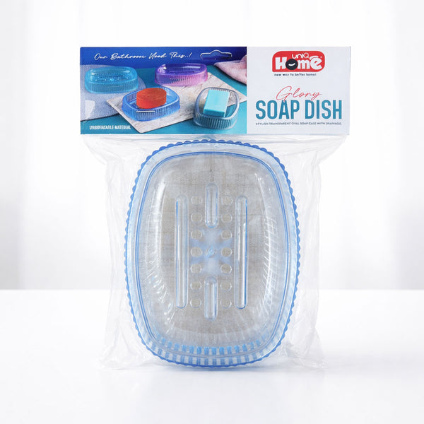 AM6777 Glory Stylish Transparent Oval Soap Dish with Drainage
