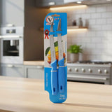 TM0088 Virtue 2-Piece Stainless Steel Utility Knife Set with Ergonomic Blue Handles